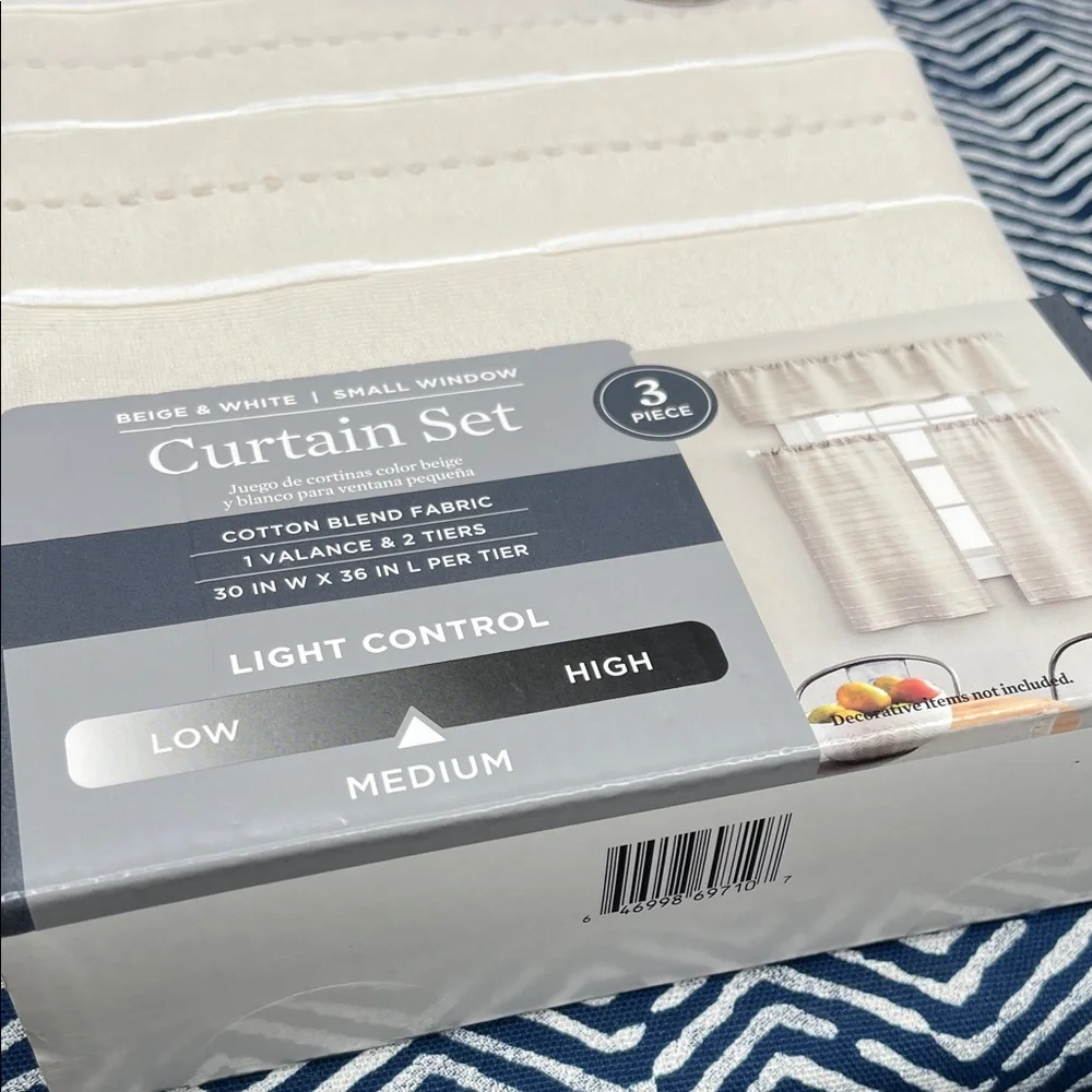 Better Homes And Gardens Beige and White Curtain Set